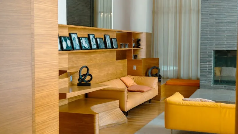 person photographing a bright apartment interior for rental listing